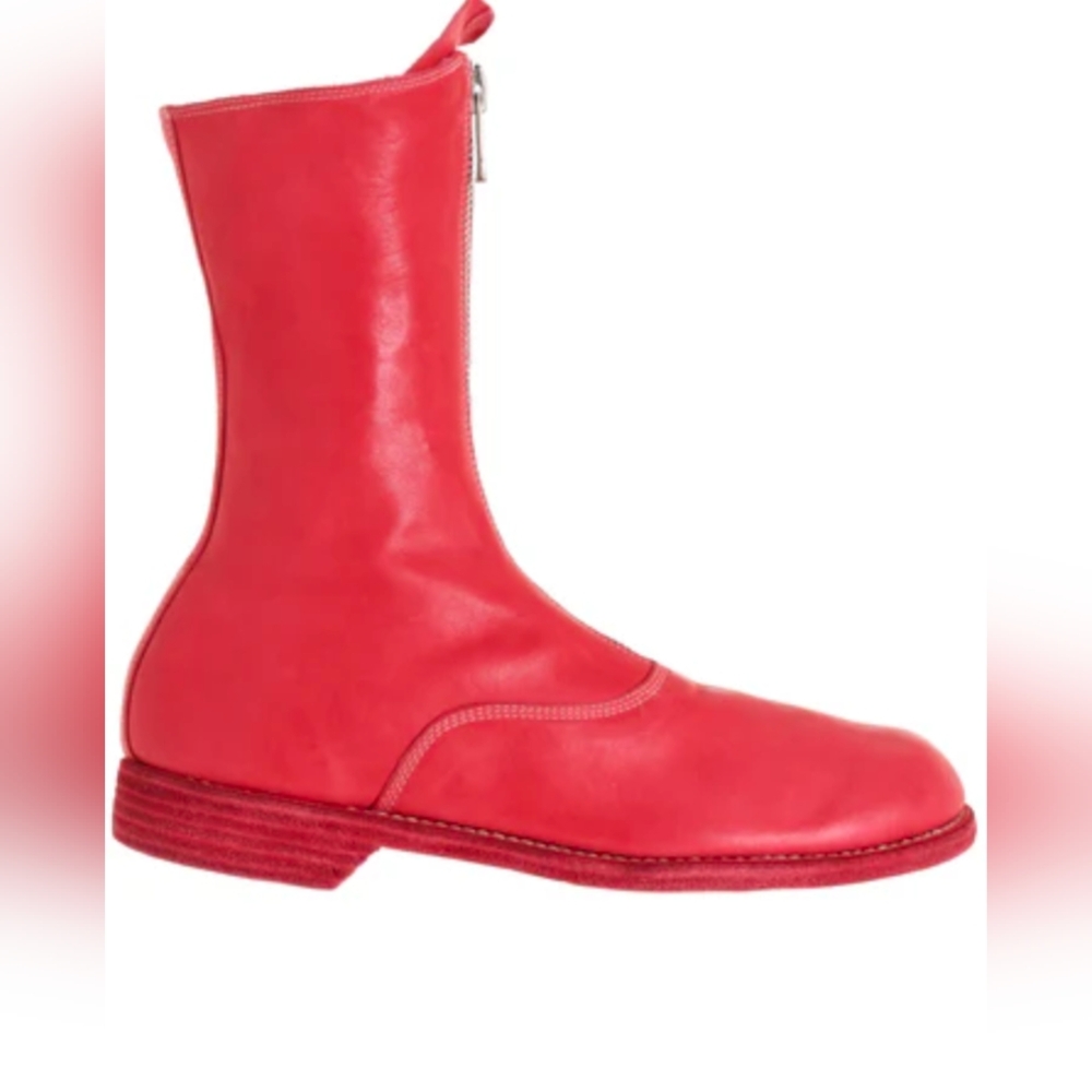 Guidi 310 Red Leather Combat Boots